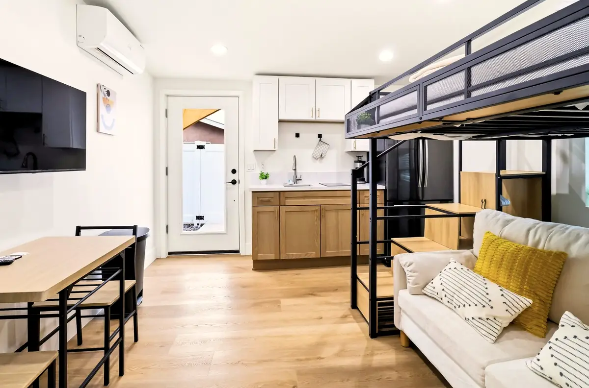 Bay Ho 255 SF garage-conversion ADU — studio overview