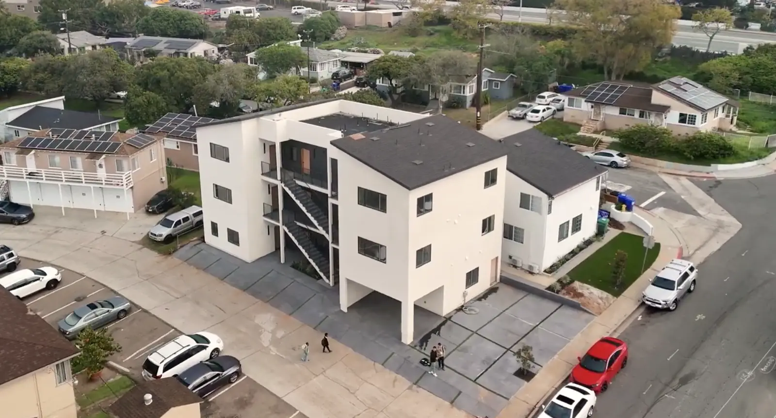 Linda Vista 15-unit bonus ADU project — aerial exterior